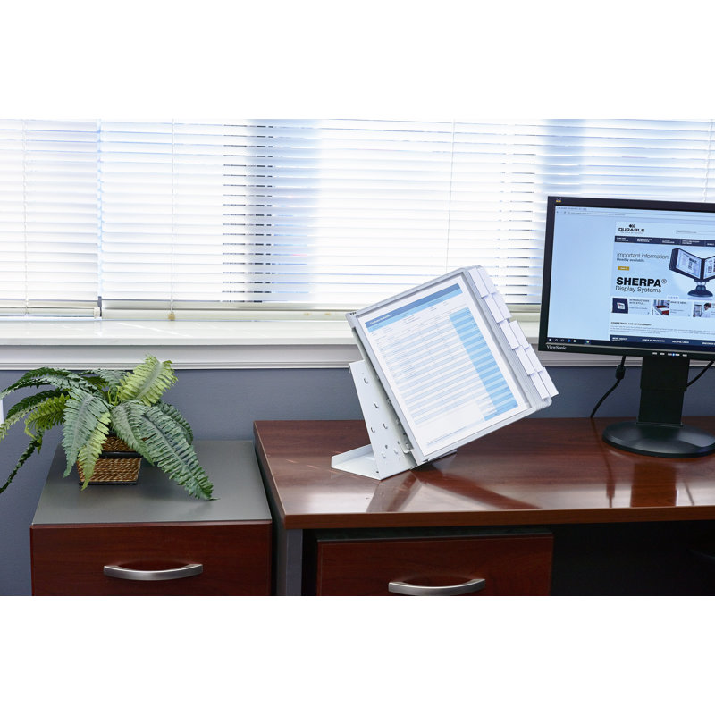 DURABLE VARIO Antimicrobial Desktop Reference System, Letter-Size, Gray