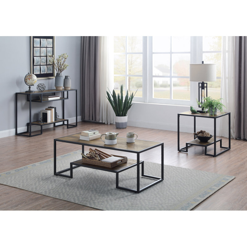Idella Industrial Rectangular Sofa Table with Metal Frame,Entryway table,Hallway table
