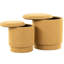 Tissu jaune au look moderne, couvercles amovibles à des fins de rangement, siège confortable rembourré en mousse, deux repose-pieds, sans assemblage, capacité de poids de 250 lb, utilisation à l'intérieur seulement, largeur de 14,91 po