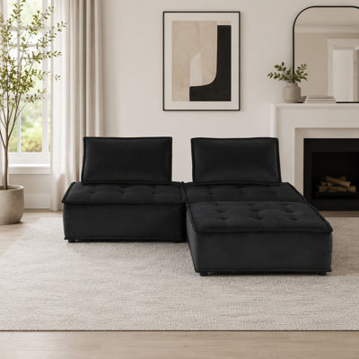 80 " Velvet Sectional