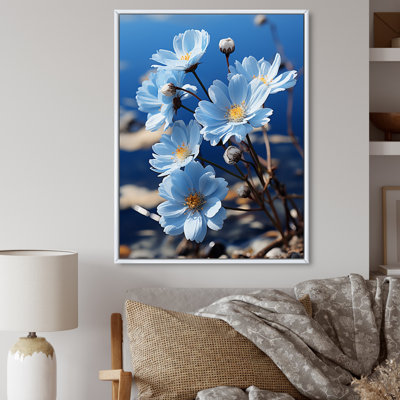 Fleurs, marguerite céleste noire - impression sur toile florale