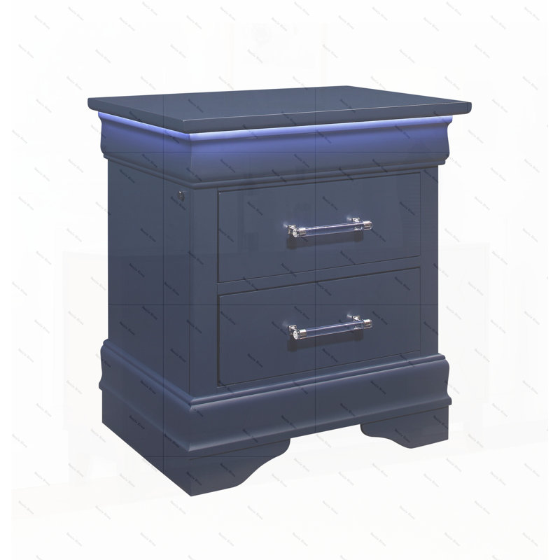 Table de chevet Charlton avec DEL, Bleu
