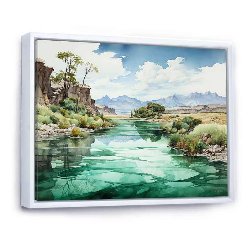 Glacier du minimalisme en Alaska, Cadre flottant blanc, H 34 po x l 44 po x P 1,5 po