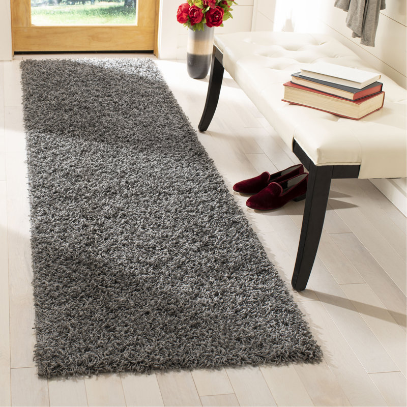 Tapis gris foncé Amoroso, Tapis de couloir 2 pi 3 po x 6 pi