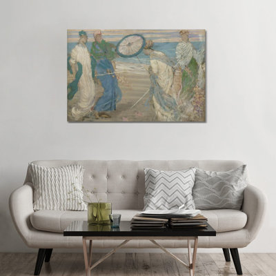 Symphonie en bleu et rose - reproduction d'art murale - toile tendue