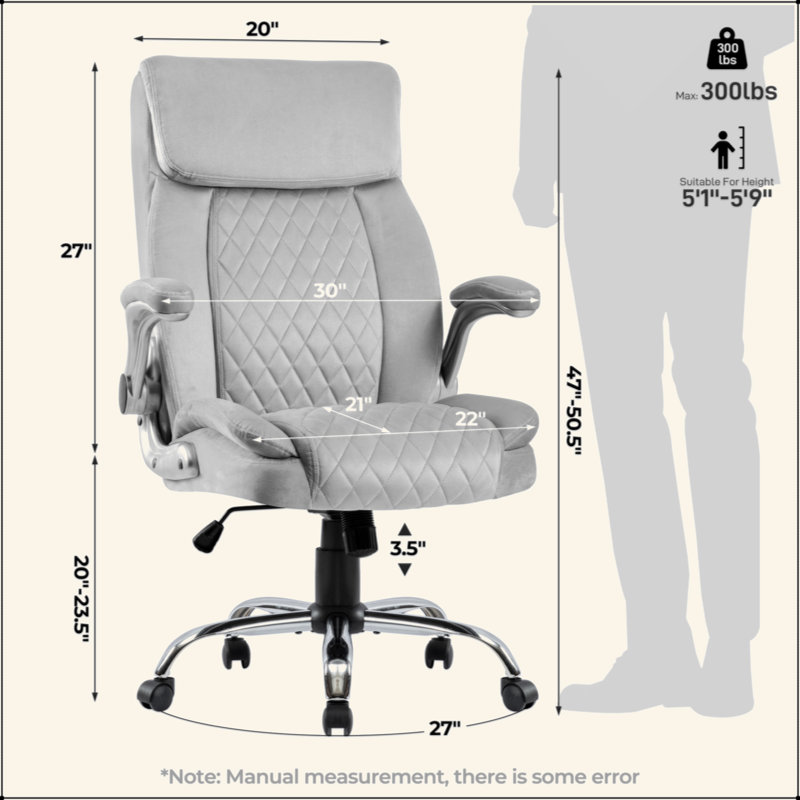Fauteuil de bureau pivotant en velours