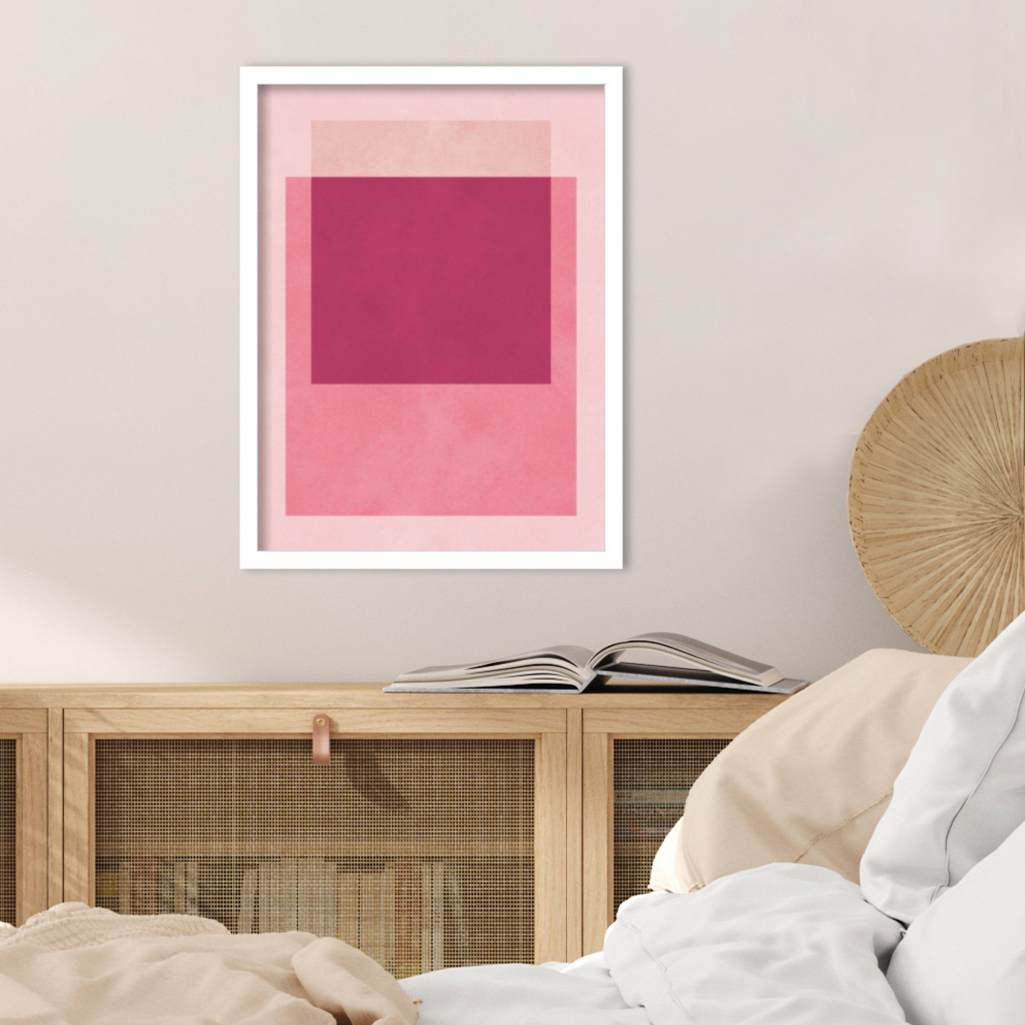 Overlapping geometry 12 by Norvin Wood Framed Wall Art Print, White, 21" H x 16" W
