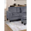 Canapé modulaire 3 pièces en velours côtelé gris foncé avec méridienne et espace de rangement-106036364