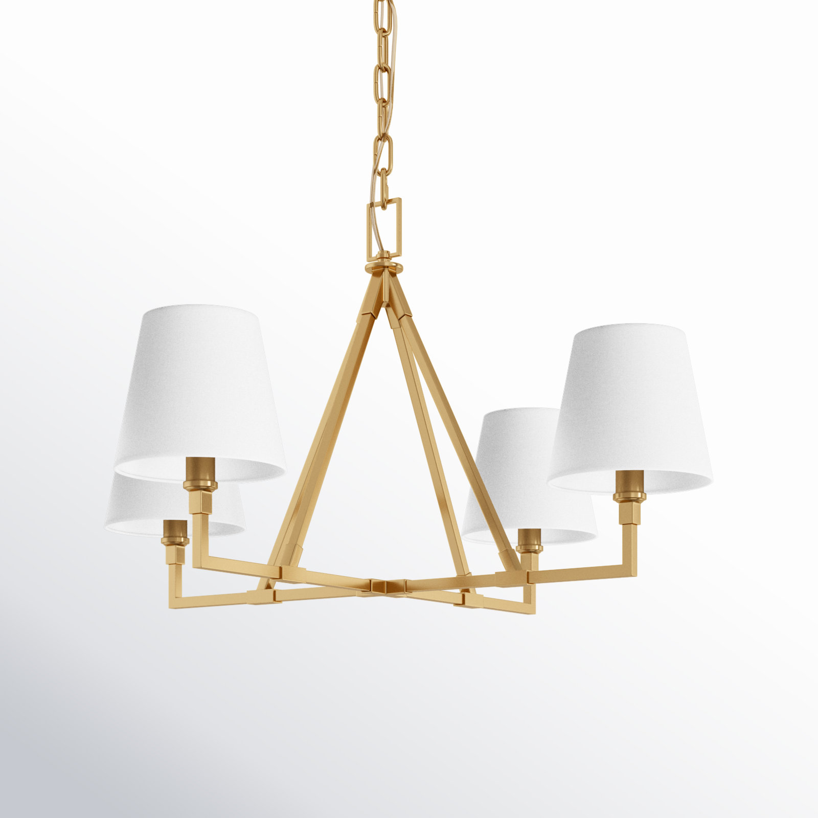 Mattia 4 - Light Dimmable Chandelier, Burnished Brass, 18.12" H x 31" W x 31" D