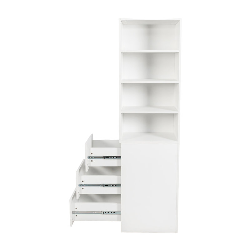 Bibliothèque moderne en bois pour le bureau à domicile, Blanc