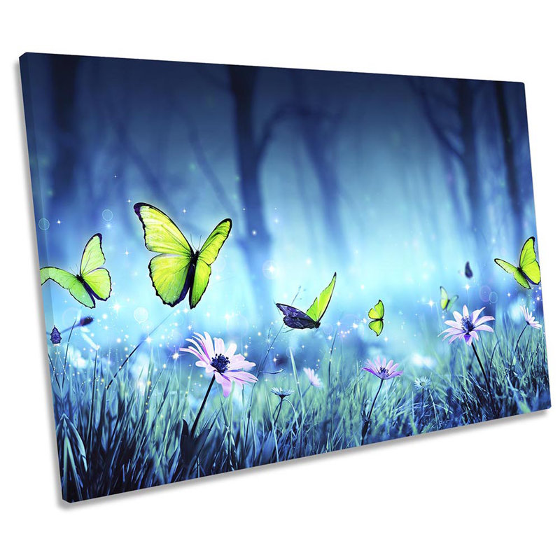 Majestic Butterfly Floral - Wrapped Canvas Print, 30.5cm  H x 45.7cm  W