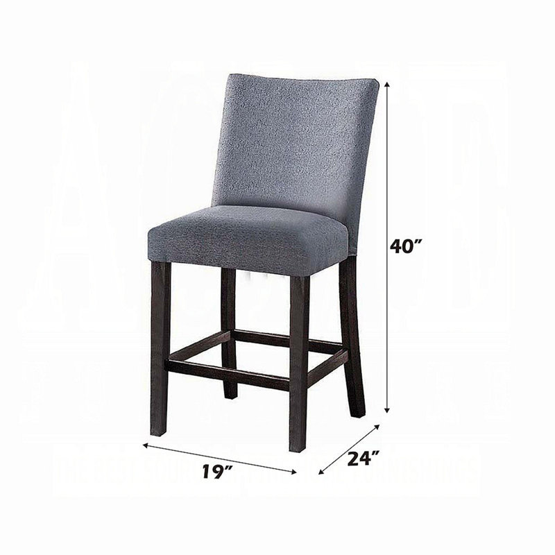 Ensemble de 2 chaises à hauteur de comptoir avec dossier rembourré en tissu