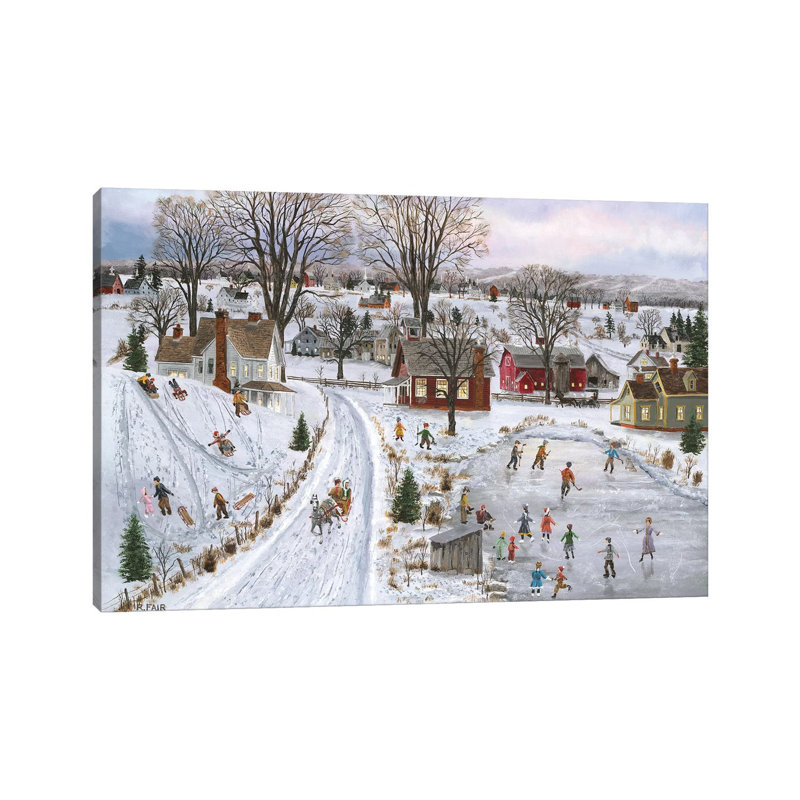 Sleds And Skates by Bob Fair - Wrapped Canvas Print, 66.04 cm H x 45.72 cm W x 1.91 cm D