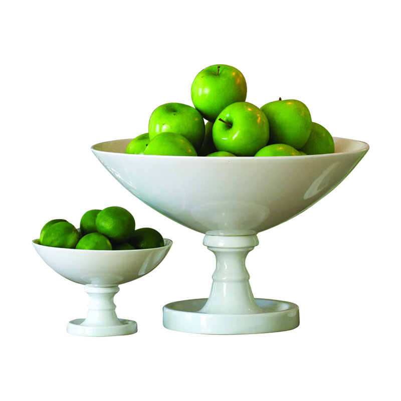 White Pedestal Bowl, Small