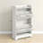 Entryway Shoe Stand, 2 Flip Drawers & Adjustable Shelves, Holds 8 Pairs, Distressed White Design Cabinet, Inspired Hidden Storage With Fits