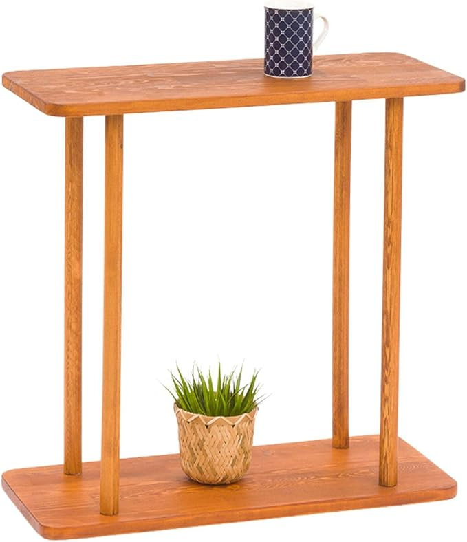 Table de bout rectangulaire étroite en bois massif, table de chevet Skinny, petite table de bout (châtaignier, très grand)