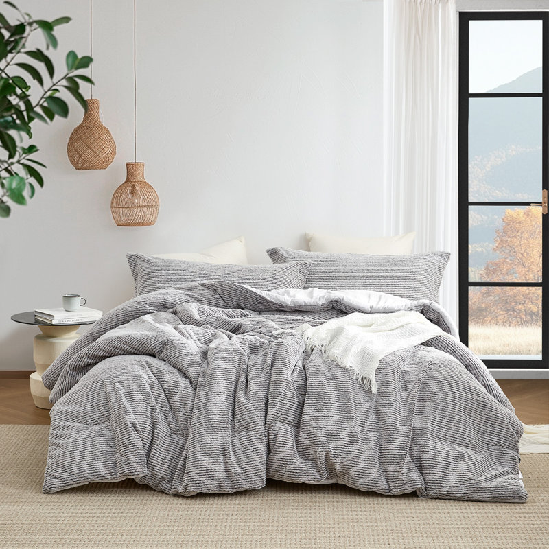 Glacier Frost - Coma Inducer Oversized Comforter Set - Snowy Gray, Queen Comforter + 2 Standard Shams
