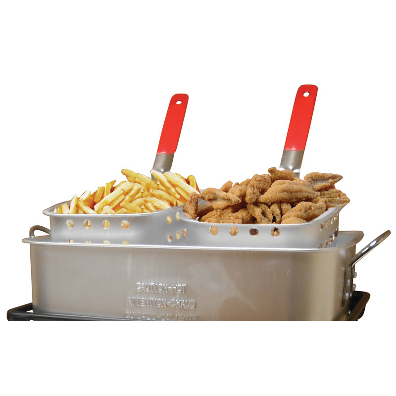 King Kooker 16-Inch Black Aluminum Dual Basket Gas Fryer