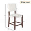 Ensemble de 4 tabourets de bar de style moderne Mid-Century avec dossier - sièges rembourrés en lin et pieds en bois massif-1550410701