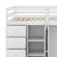 Lit mezzanine en bois pleine grandeur avec placards, armoires et tiroirs-1511482511