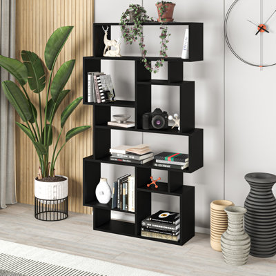 Sandra Bookcase | Asymmetric Freestanding Bookcase with 10 Compartments