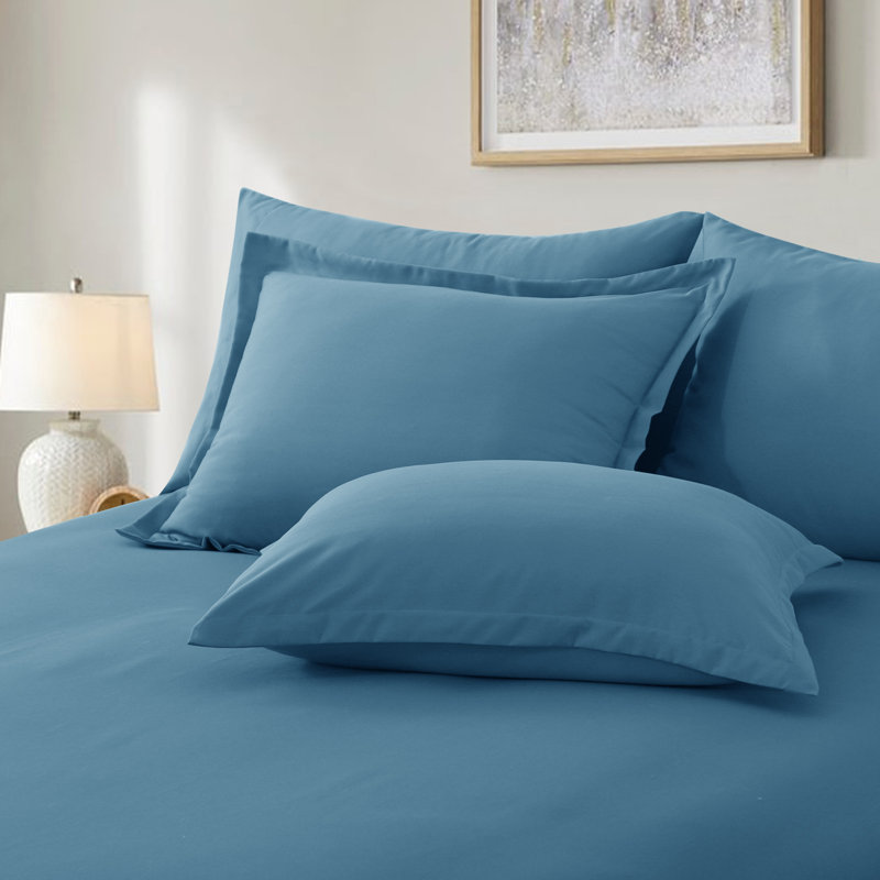 Ensemble d'édredon en microfibre 5/7-pièces , Bleu ardoise, Édredon double et 6 pièces supplémentaires