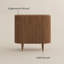 Armoire de rangement incurvée cannelée de 35 po, buffet Mid-Century moderne, avec tablettes réglables, pour le salon ou la salle à manger, bois FSC, entièrement assemblé, noyer