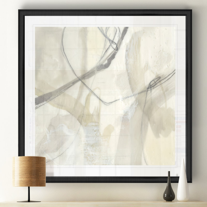 « flowing neutrals i », reproduction d’art sur toile, H 30,5 po x l 30,5 po x P 1,5 po, Cadre noir