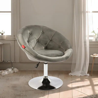 Velvet Swivel Barrel Chair