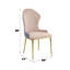 De 2 chaises d'appoint garnies de lavande tannées - siège rembourré, élégant, pieds dorés pour la décoration et 2 chaises à oreilles basses, acier inoxydable