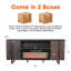 Modern Detachable Fireplace TV Stand, Dark Wood & Black, 183x39.5x76cm, Metal, Living & Media Room-1432680714