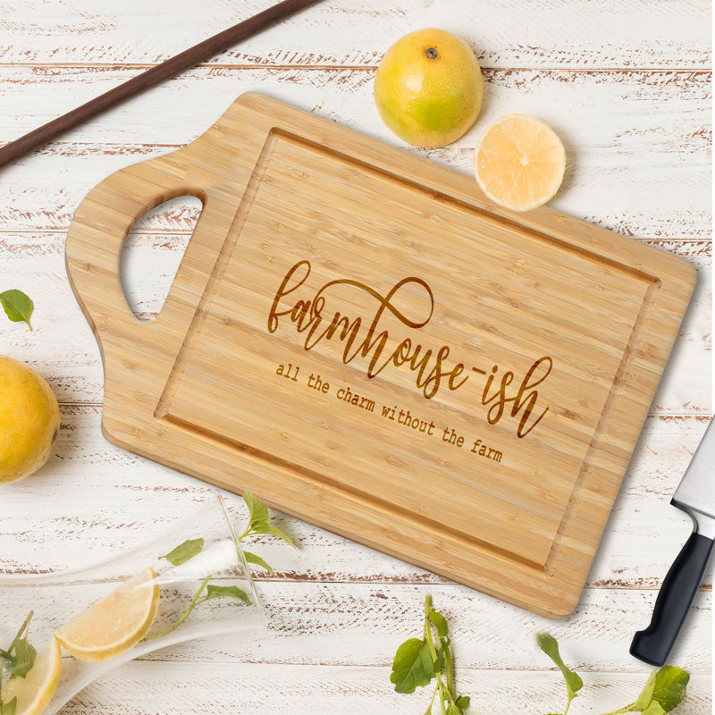 Bee Happy - 1 Piece Bamboo Cutting Board, 18" x 12"