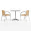 Table carrée en aluminium 3 pièces 27,5 po avec 2 chaises en rotin Skovde-1220613650-1230830039