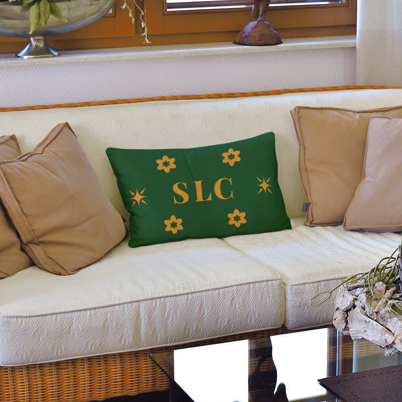 Coussin en simili lin Utah Basketball Colors 20 po x 14 po, Vert, or, Salt Lake City