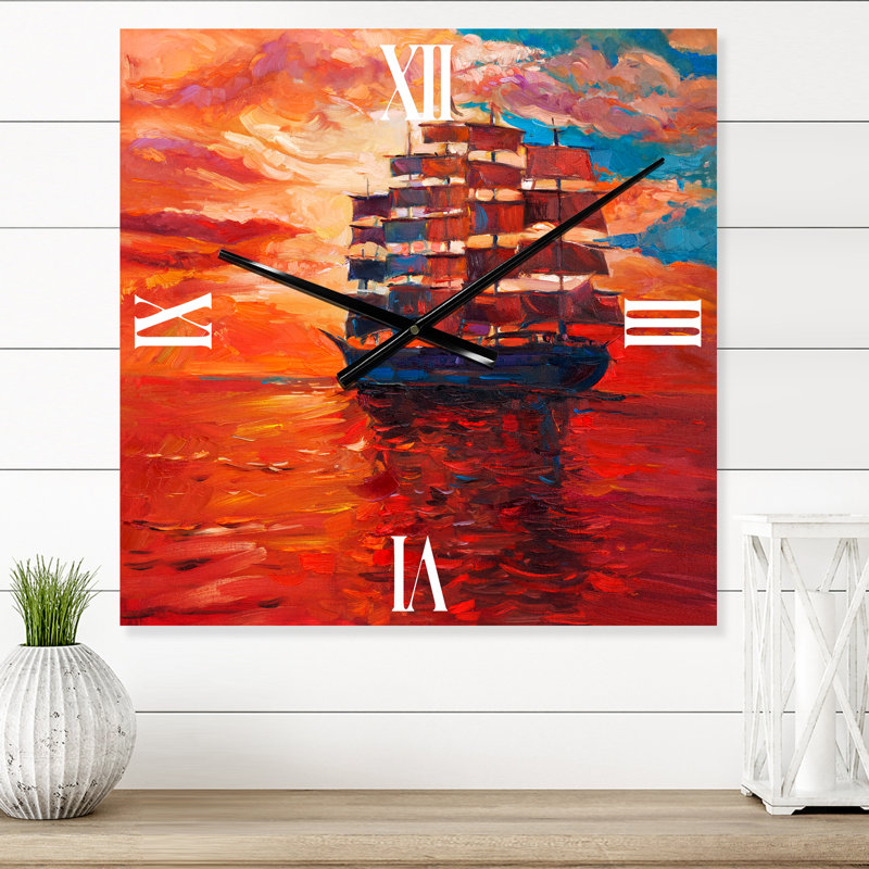 Horloge murale Frigat pendant la soirée, Très grand