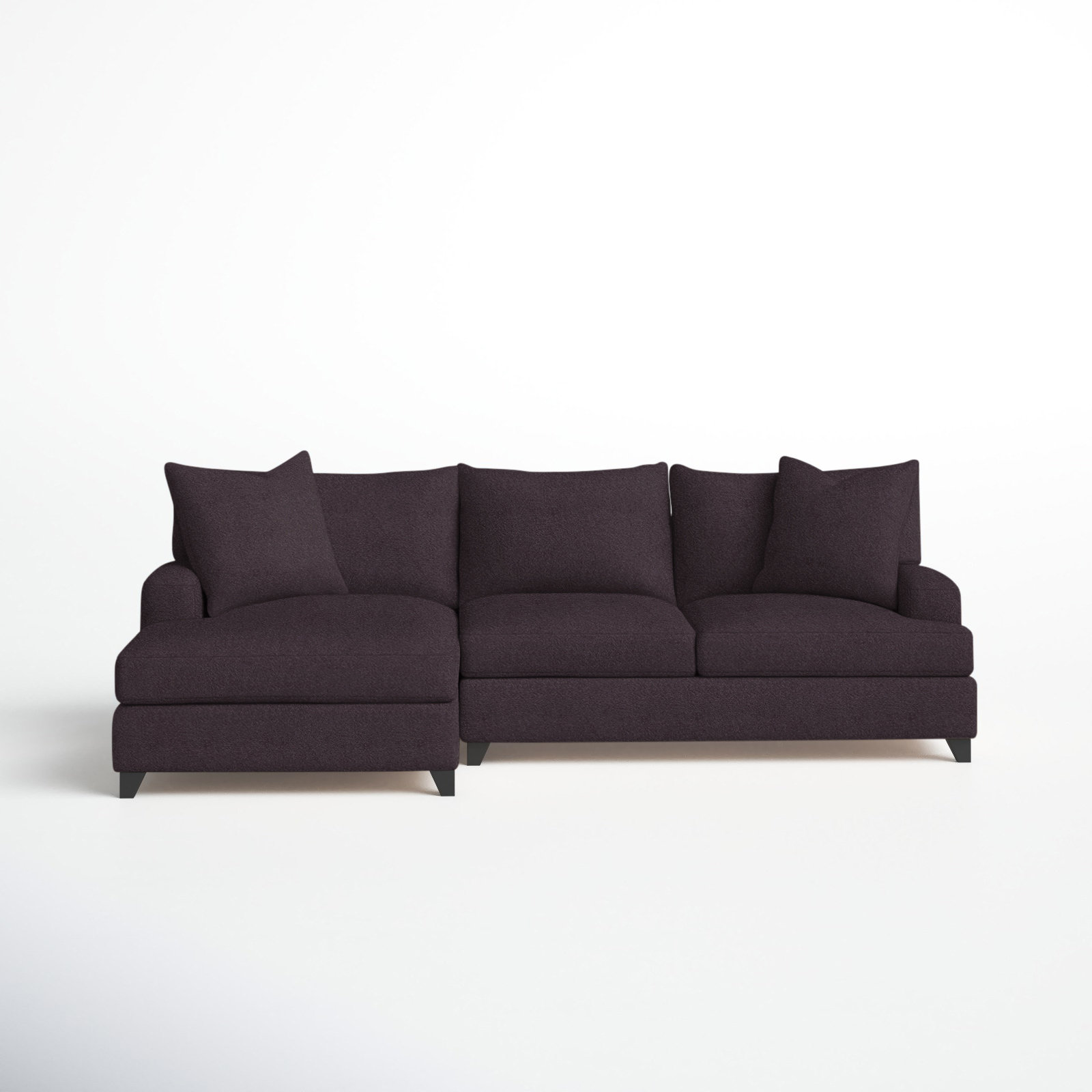 Shorewood Upholstered Chaise L-Sectional, Bella Aubergine, Left Hand Facing