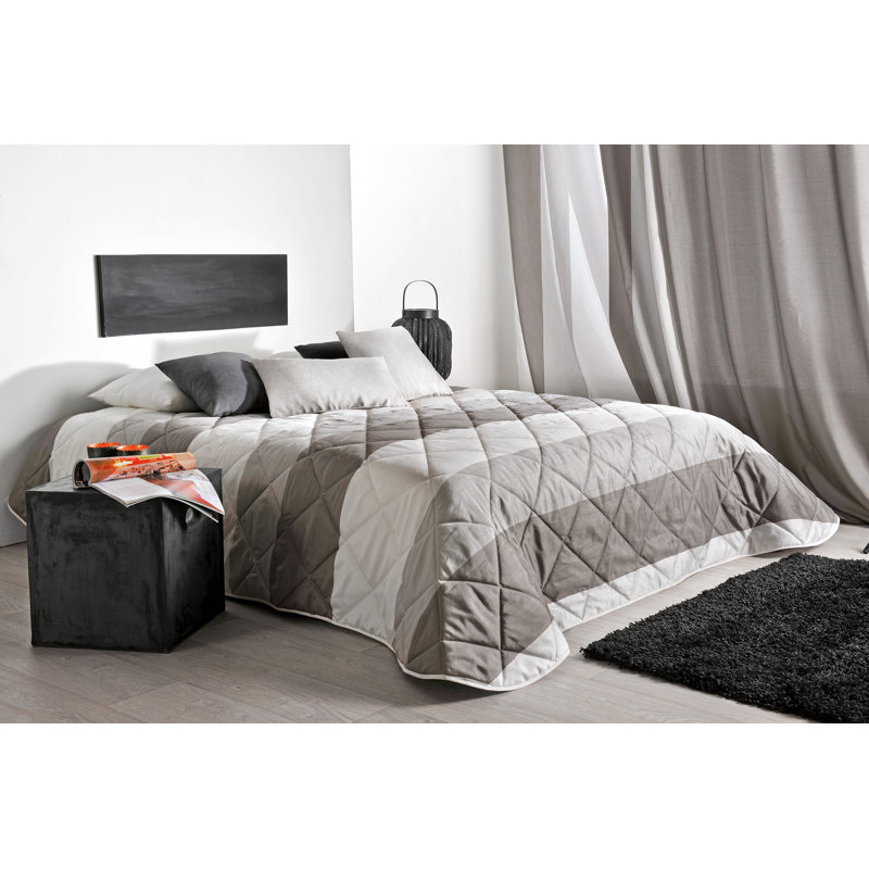 Throw Blanket, White/Grey, 250 cm L x 230 cm W