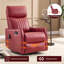 Fauteuil inclinable manuel rouge en similicuir chauffant avec fauteuil à bascule et pivotant pour le salon-2128282815