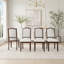 Ensemble de 4 chaises de salle à manger de style campagnard, rembourrées avec dossier haut, sièges modernes pour la cuisine, la chambre et le salon-958099316