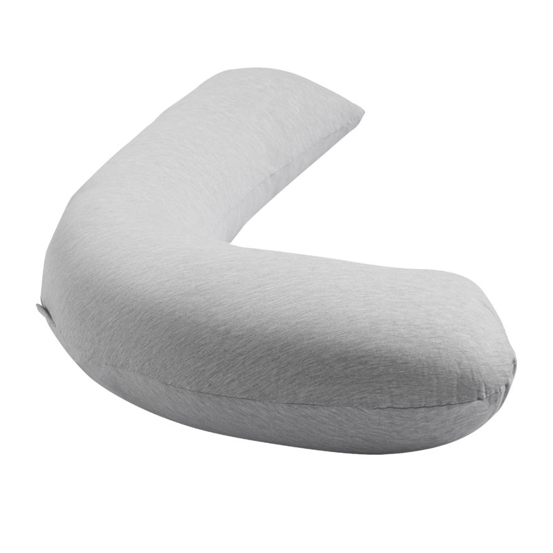Coussin de grossesse en forme de L pour dormir sur le côté, coussin de soutien de maternité pour tout le corps avec housse lavable amovible - coton jersey doux