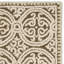 Tapis unique en laine touffeté fabriqué à la main à motif géométrique brun clair Sadik-23608871