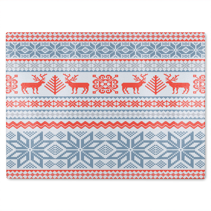 Christmas Background With Deer Dining Glass Chopping Board