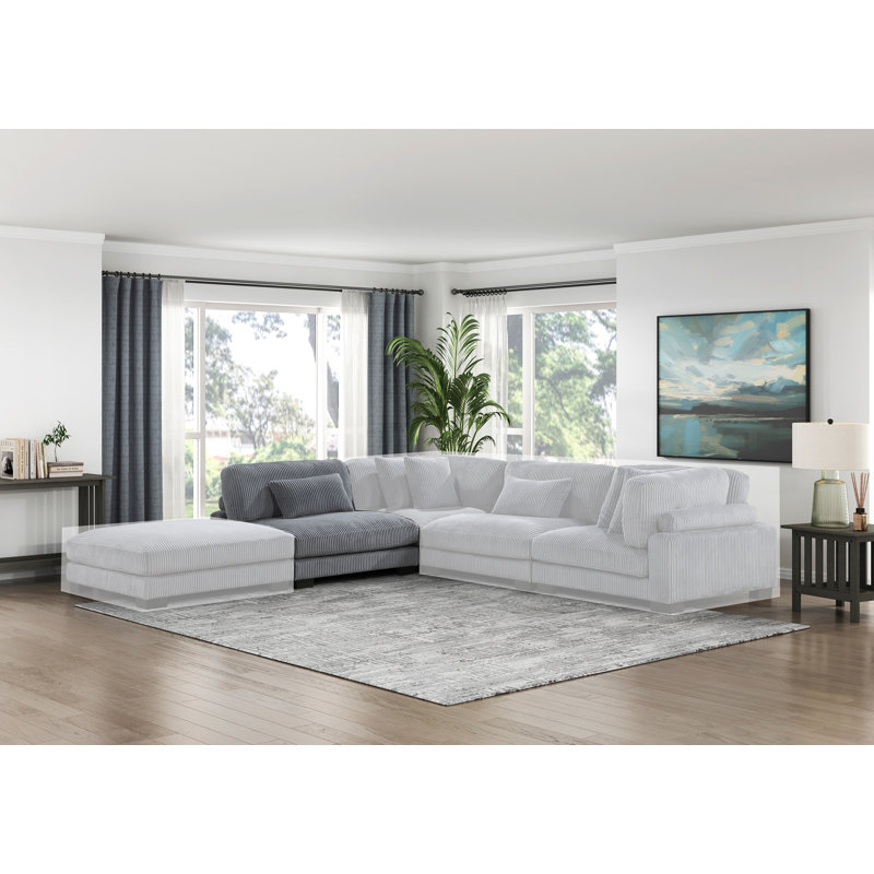 Fauteuil Sumekh, Velours côtelé gris