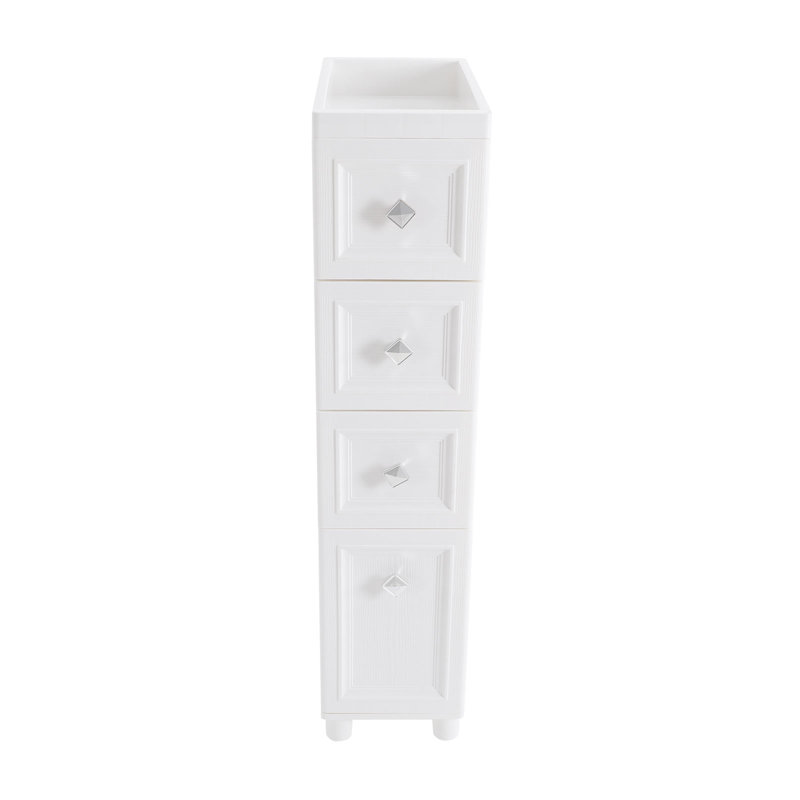 Slim Bathroom Floor Cabinet with 4 Drawers