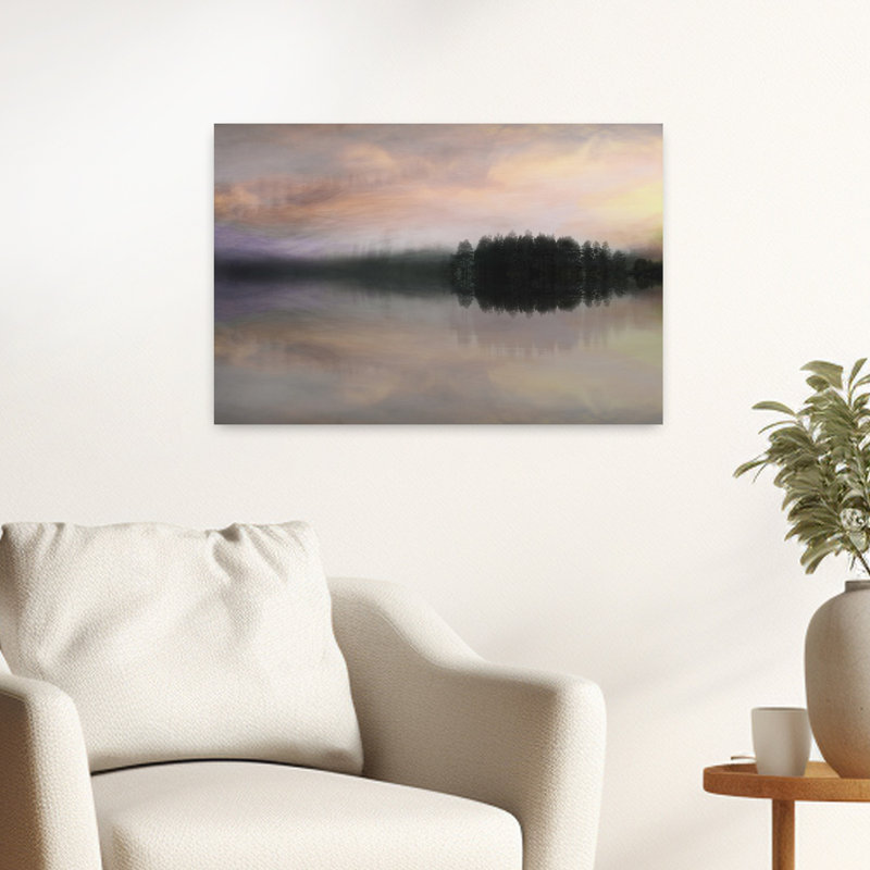«Toned Twilight Abstract Peaceful Serene Forest Landscape», art mural, H 16 po x l 24 po