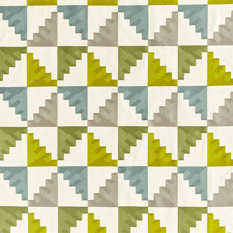 Mehari Fabric, Lime/Harbour/Stone