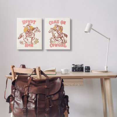  "Pastel Cowgirl", ensemble de 2 impressions sur toile par Victoria Barnes