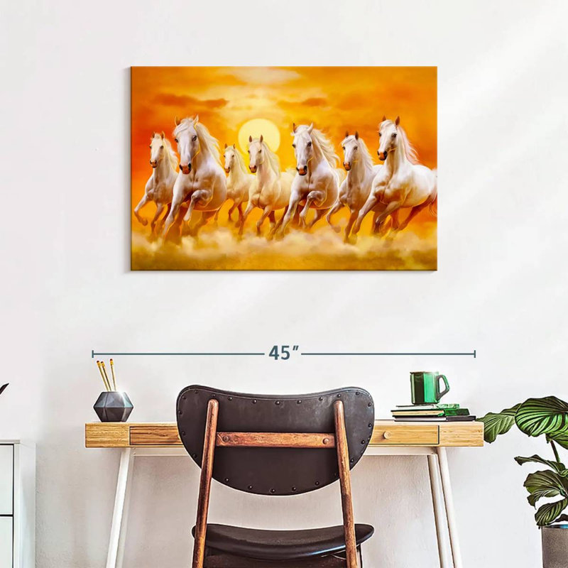 Seven Running Horses Canvas Print, 24" H x 36" W x 1.25" D