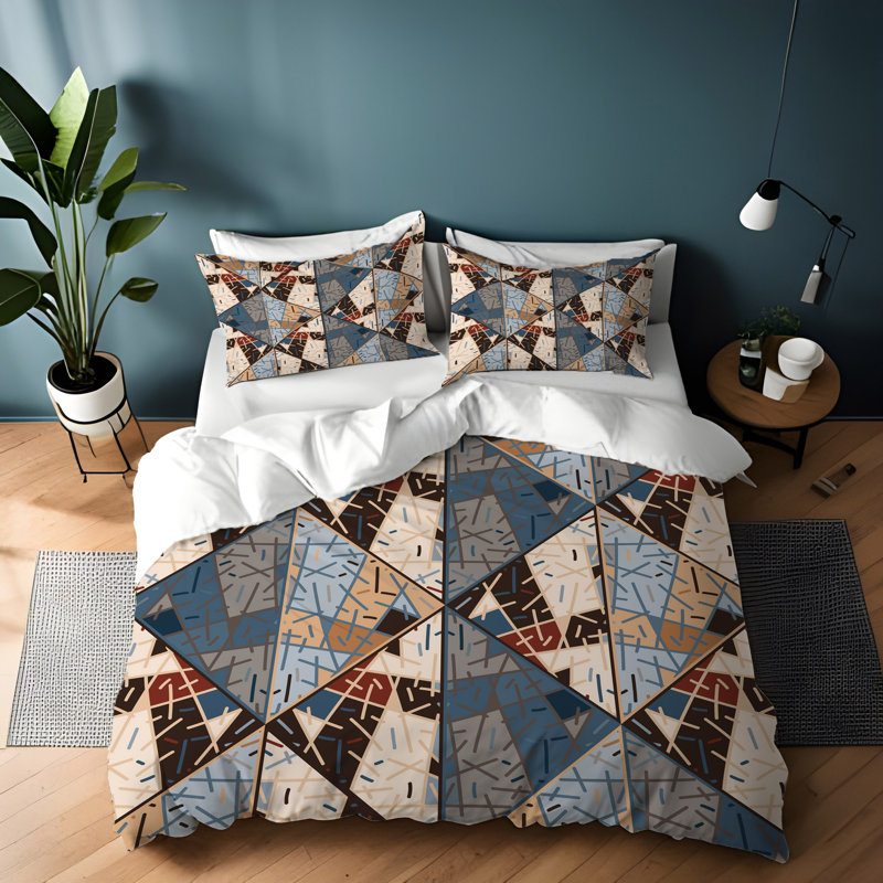 Polyester Abstract Duvet Cover, King Duvet Cover + 2 King Shams
