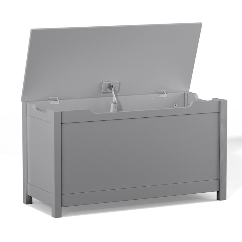 Boîte de rangement en bois pour enfants avec couvercle à charnière pour enfants de 2 ans et plus (gris), Gris